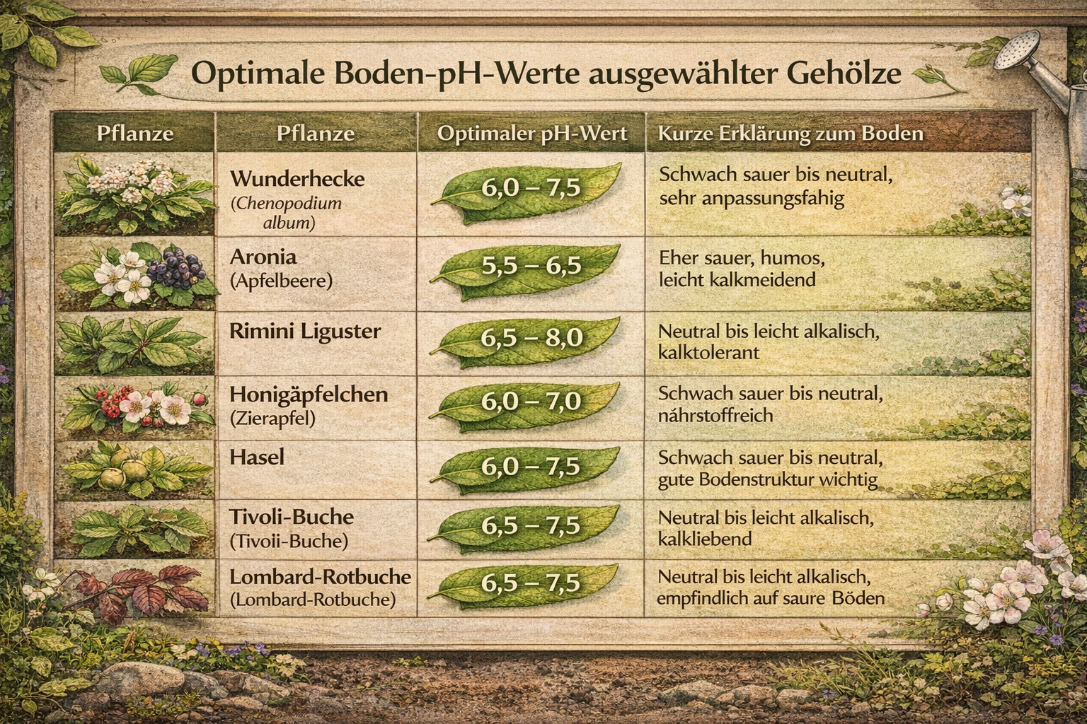 Optimális talaj pH értékek növényekhez